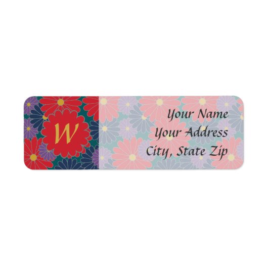 Splashy Herfst Floral Return Address Label (Voorkant)