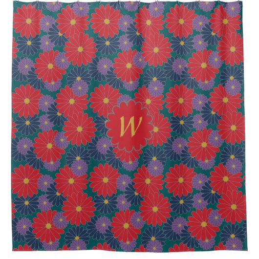 Splashy Herfst Floral Shower Curtain Douchegordijn (Voorkant)