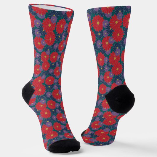 Splashy Herfst Floral Sokken (Gebogen)