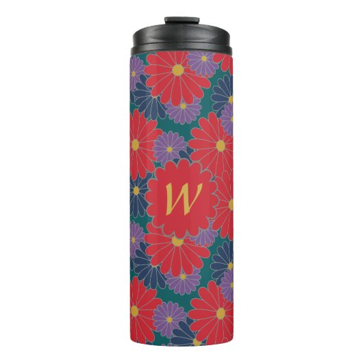 Splashy Herfst Floral Thermal Tumbler Thermosbeker (Voorkant)