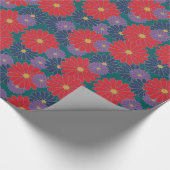 Splashy Herfst Floral Wrapping Paper Cadeaupapier (Hoek)