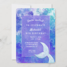 Splashy Mermaid Birthday Party Invitation