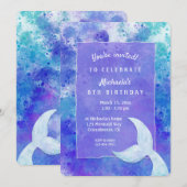 Splashy Mermaid Birthday Party Invitation Save The Date (Voorkant / Achterkant)