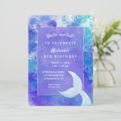 Splashy Mermaid Birthday Party Invitation Save The Date (Staand voorkant)