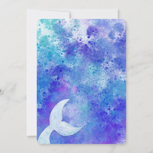 Splashy Mermaid Birthday Party Invitation Save The Date (Achterkant)