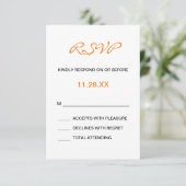 Splashy Monogram Huwelijk RSVP Kaartje (Staand voorkant)