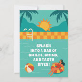 Splashy Pool verjaardagsfeestje Kaart (Achterkant)