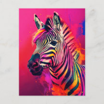 Splashy Rainbow Zebra Briefkaart
