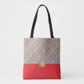 Splashy Red Paint Monogramed Tote Bag (Voorkant)