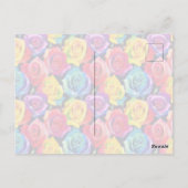 Splashy watercolor roses pattern briefkaart (Achterkant)