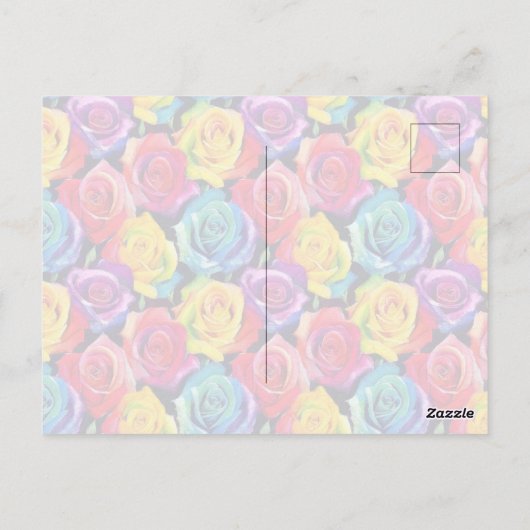 Splashy watercolor roses pattern briefkaart (Achterkant)