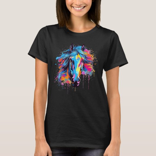Splasj Morab Paard Kleurrijk T-shirt (Voorkant)