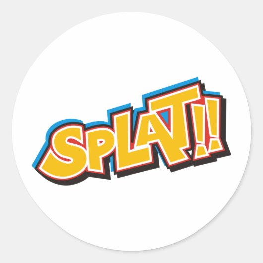 Splat Cartoon Bang Boom Ronde Sticker (Voorkant)