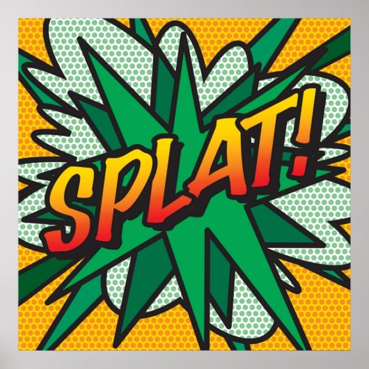 SPLAT Comic Book Pop Art Modern Retro Fun Poster (Voorkant)