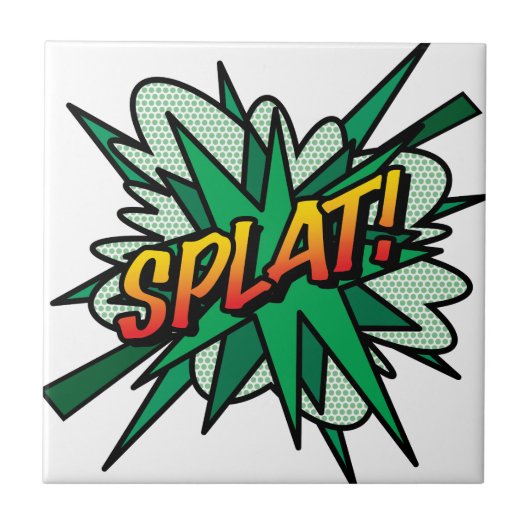 SPLAT Fun Retro Comic Book Pop Art Tegeltje (Voorkant)