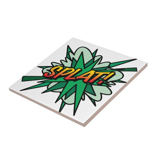 SPLAT Fun Retro Comic Book Pop Art Tegeltje (Zijkant)