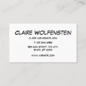 SPLAT Fun Retro Comic Book Visitekaartje (Achterkant)