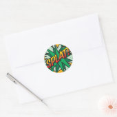 SPLAT Grappig Stripboek Ronde Sticker (Envelop)