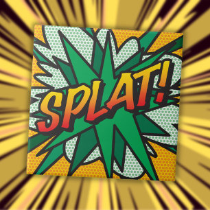 SPLAT Leuk Retro Stripboek Pop Art Tegeltje