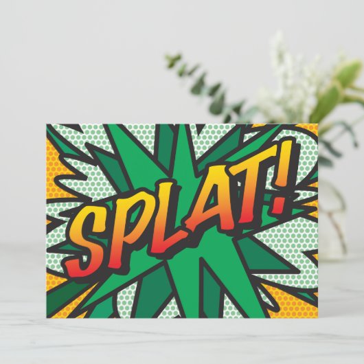 SPLAT Leuke Kleurrijke Strip Typografie (Staand voorkant)