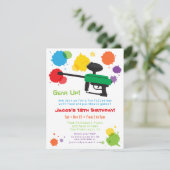 Splat Paintball Kinderverjaardagsfeest Uitnodiging (Staand voorkant)