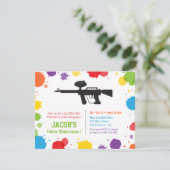 Splat Paints Rifle Paintball Birthday Party Kaart (Staand voorkant)