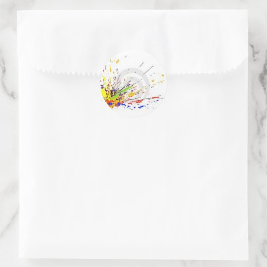 Splat Ronde Sticker (Tas)