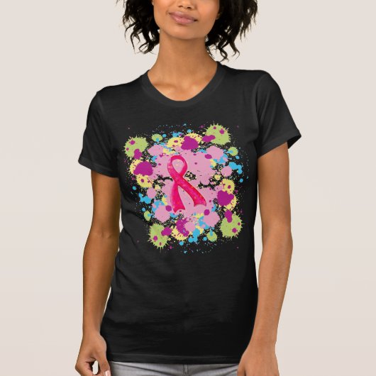 Splat roze lint T-shirt (Voorkant)
