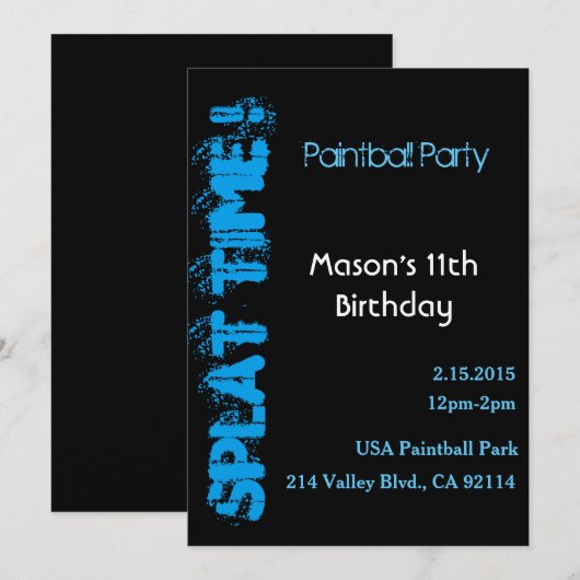 SPLAT TIJD! KAART (Voorkant / Achterkant)