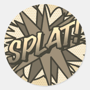 SPLAT Vintage Plezier Retro Stripboek Pop Art Ronde Sticker