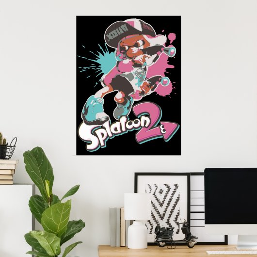 Splatoon 2 Interreuzenmeisje Poster (Thuiskantoor)