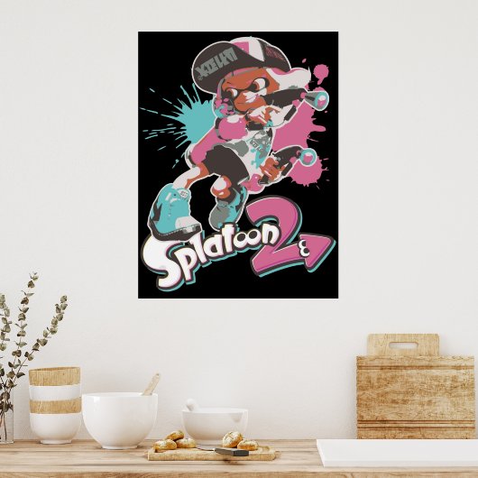Splatoon 2 Interreuzenmeisje Poster (Keuken)