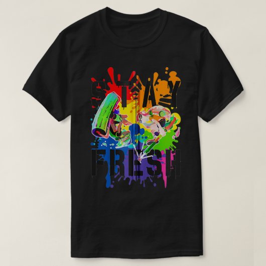 Splatoon Pride Blijf van verse regenboogverf Zip T-shirt (Design voorkant)
