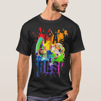 Splatoon Pride Blijf van verse regenboogverf Zip T-shirt