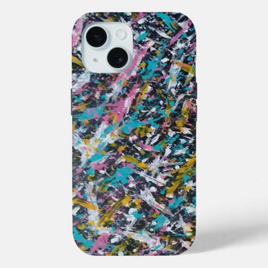 Splatter Abstract in zwart-wit en in meerdere kleu Case-Mate iPhone Case (Achterkant)