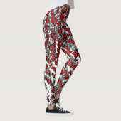 Splatter Abstract Rood-Grijs & Wit Print Leggings (Rechts)