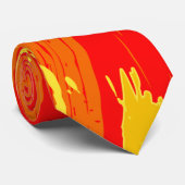 Splatter Art Citrus Oranje Yellow Abstract Art Stropdas (Opgerold)