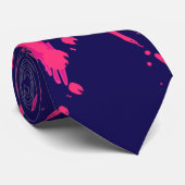 Splatter Art Crimson Black Blue Abstract Art Stropdas (Opgerold)