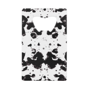 Splatter Black and White Credit Kaart Bottle Open Creditkaart Flessenopener