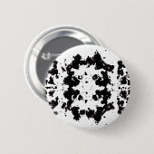 Splatter Black and White Round Button (Voorkant /achterkant)