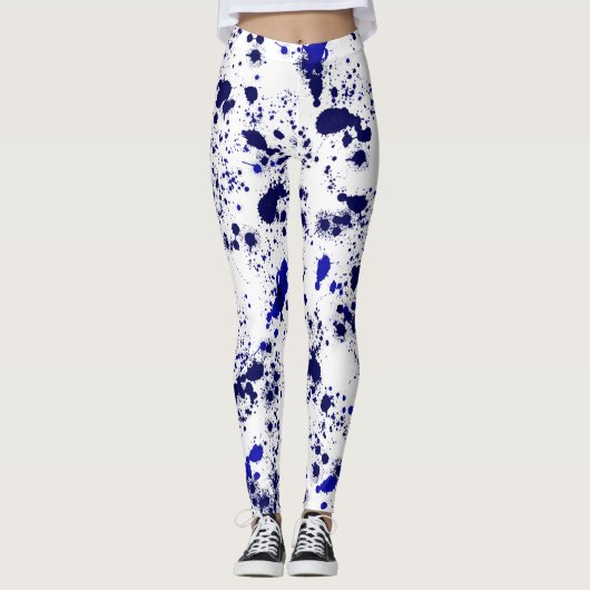 Splatter - blauw leggings (Voorkant)