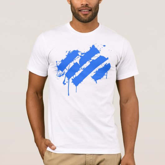 Splatter blue t-shirt (Voorkant)