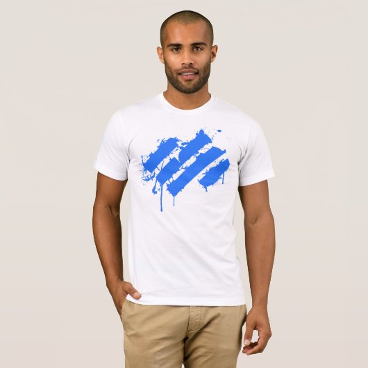 Splatter blue t-shirt (Voorkant volledig)