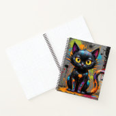 Splatter Cat Black Rainbow Bullet Line Notitieboek (Binnen)