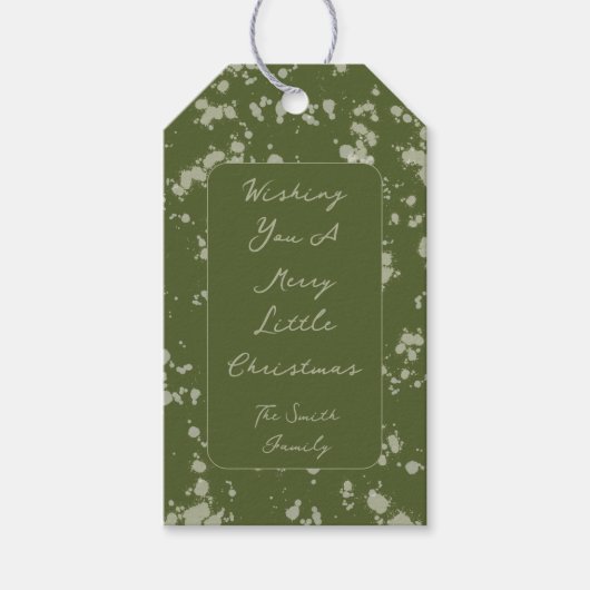 Splatter Christmas Card Cadeaulabel (Voorkant)