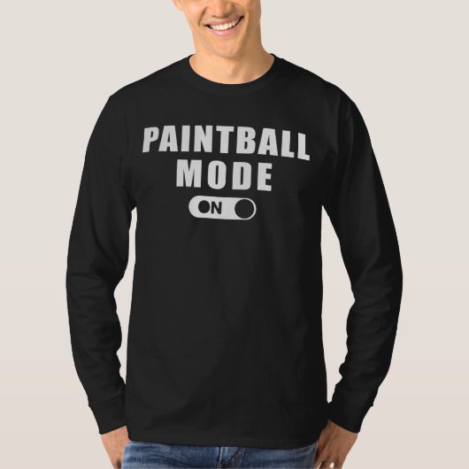 Splatter Fun met Paintball Mode: Speelse Actie-T T-shirt (Voorkant)