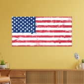 Splatter geschilderd Amerikaanse vlag Canvas Afdruk (Insitu (Woonkamer))