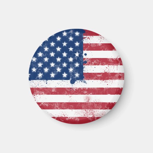 Splatter geschilderd Amerikaanse vlag Magneet (Voorkant)