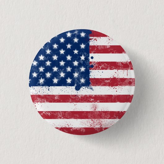 Splatter geschilderd Amerikaanse vlag Ronde Button 3,2 Cm (Voorkant)