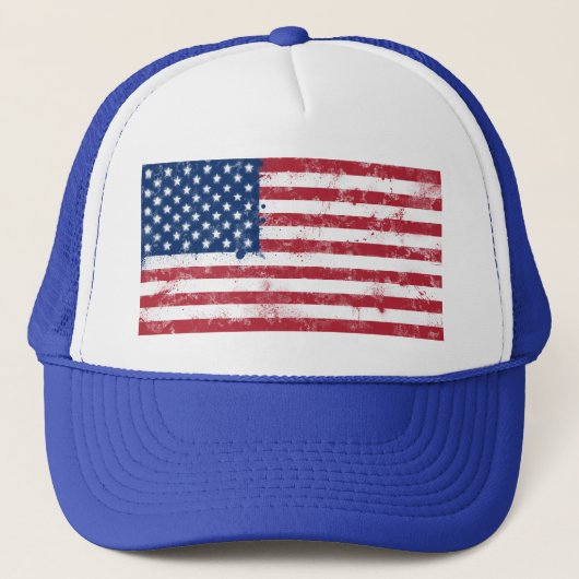 Splatter geschilderd Amerikaanse vlag Trucker Pet (Voorkant)
